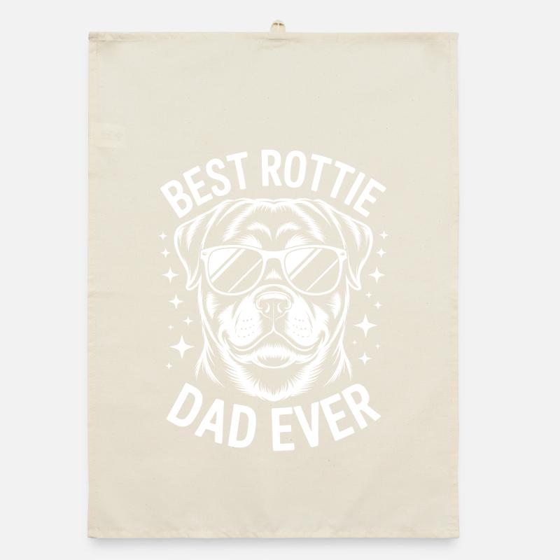 Rottweiler Saying Dad Funny Rottweiler Gift Organic dish towel