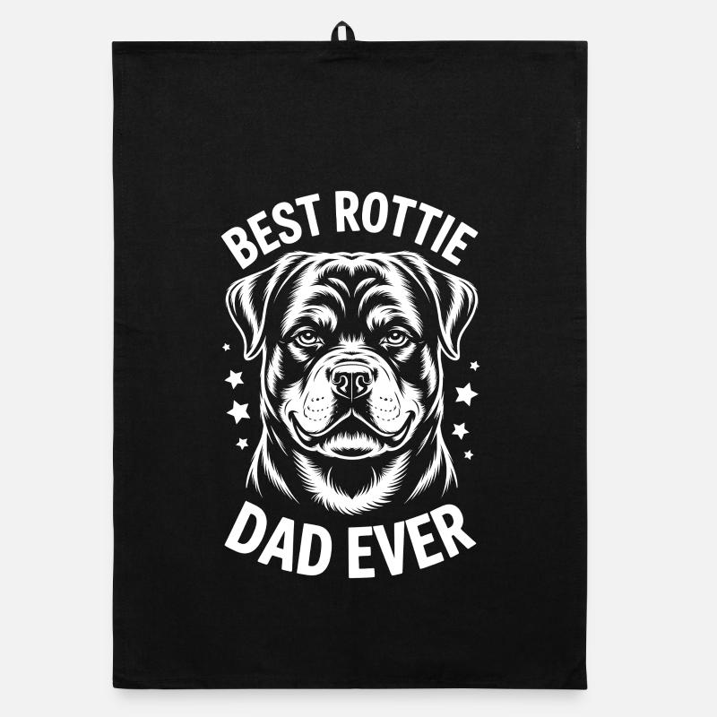 Rottweiler Spruch Papa Lustige Rottweiler Geschenk Organic Geschirrtuch