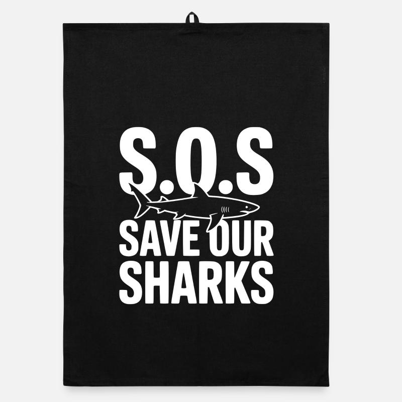 S.O.S Sauve nos requins Torchon bio