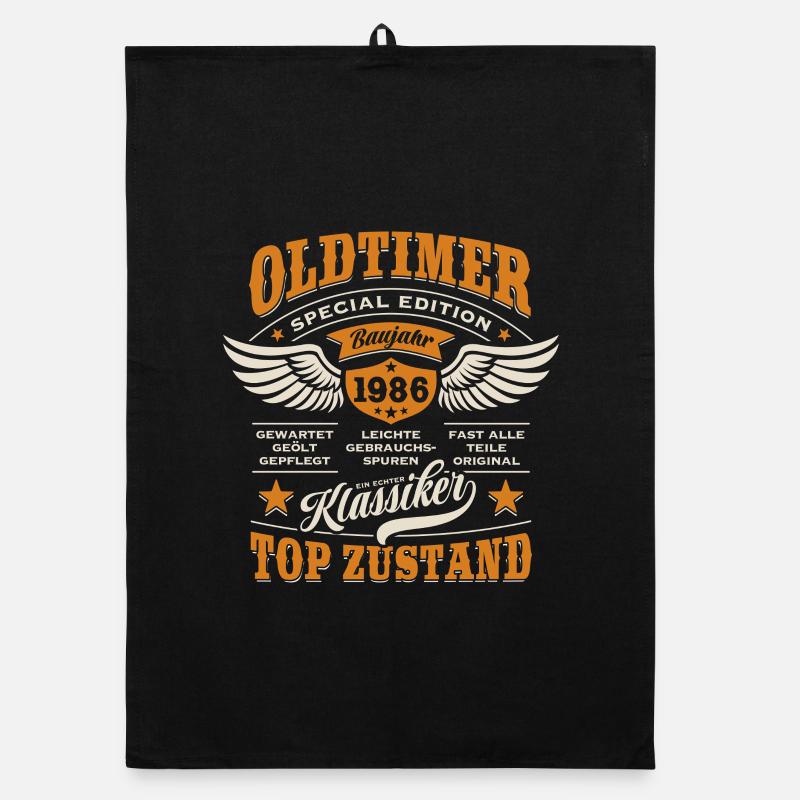 Oldtimer Modell 1986 | Geburtstag Geschenk Organic Geschirrtuch