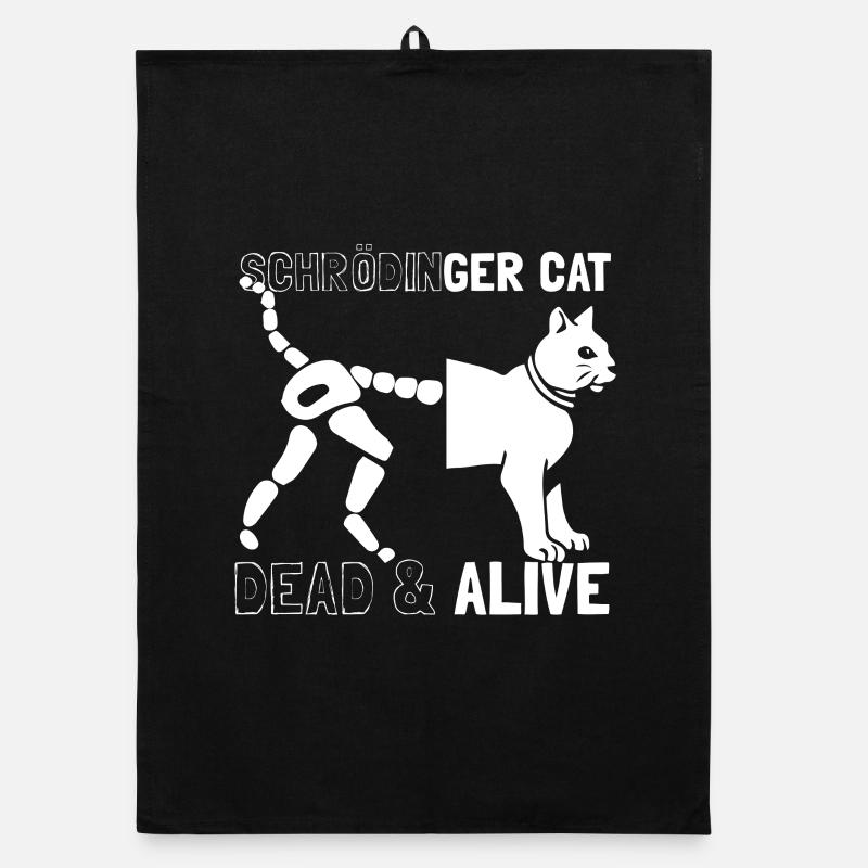 Schrödingers Katze - Organic Geschirrtuch - Schwarz
