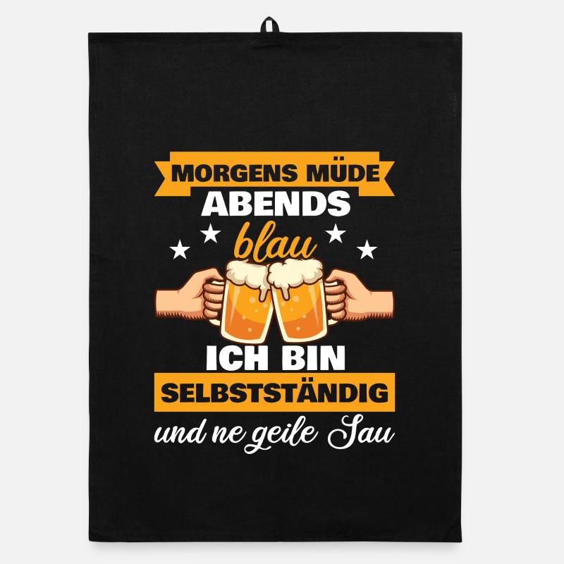 Morgens Müde Abends Blau Selbstständig Organic Geschirrtuch