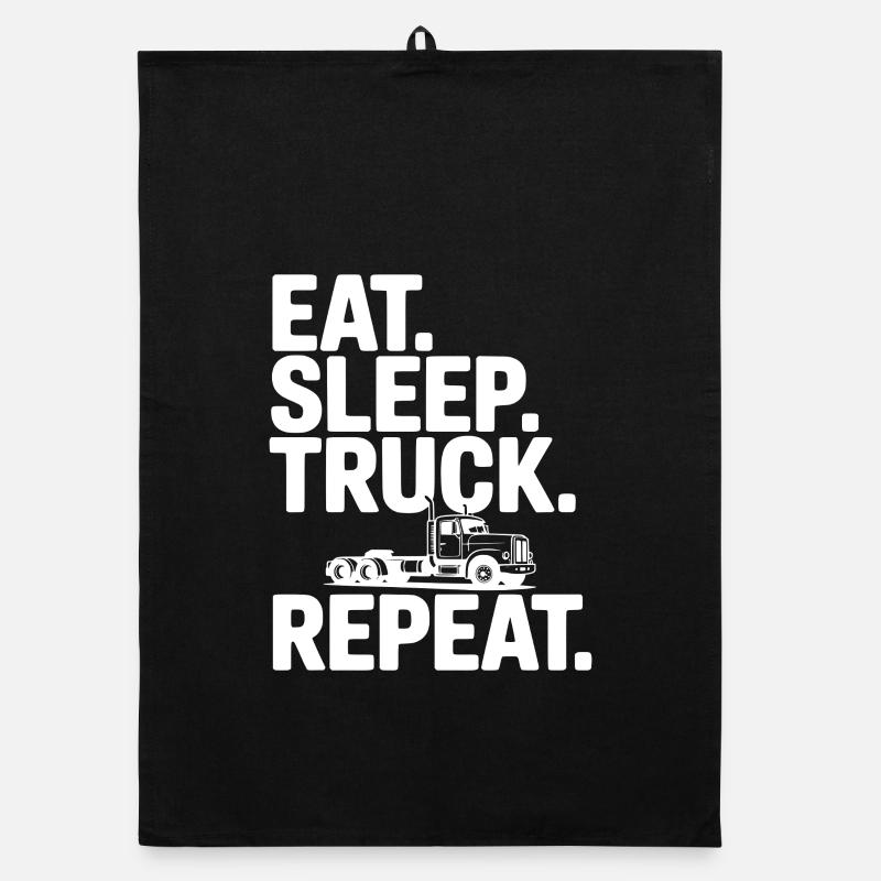 Eat. Sleep. Truck. Repeat. Organic dish towel