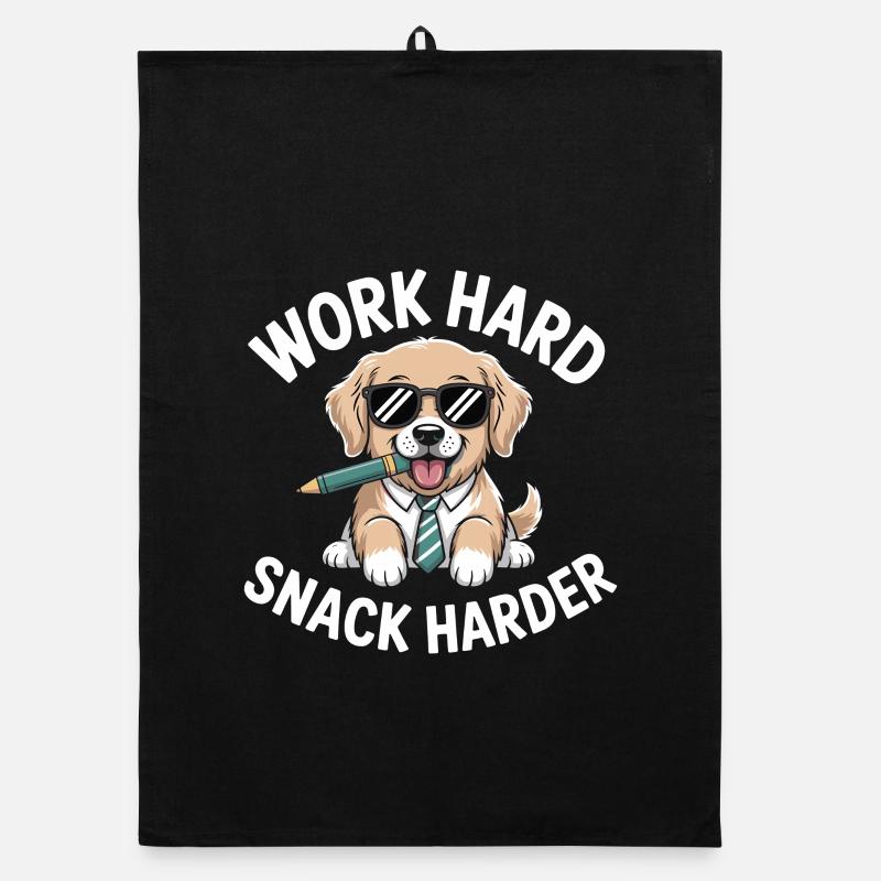 Funny Labrador quote Work hard harder nas Organic dish towel