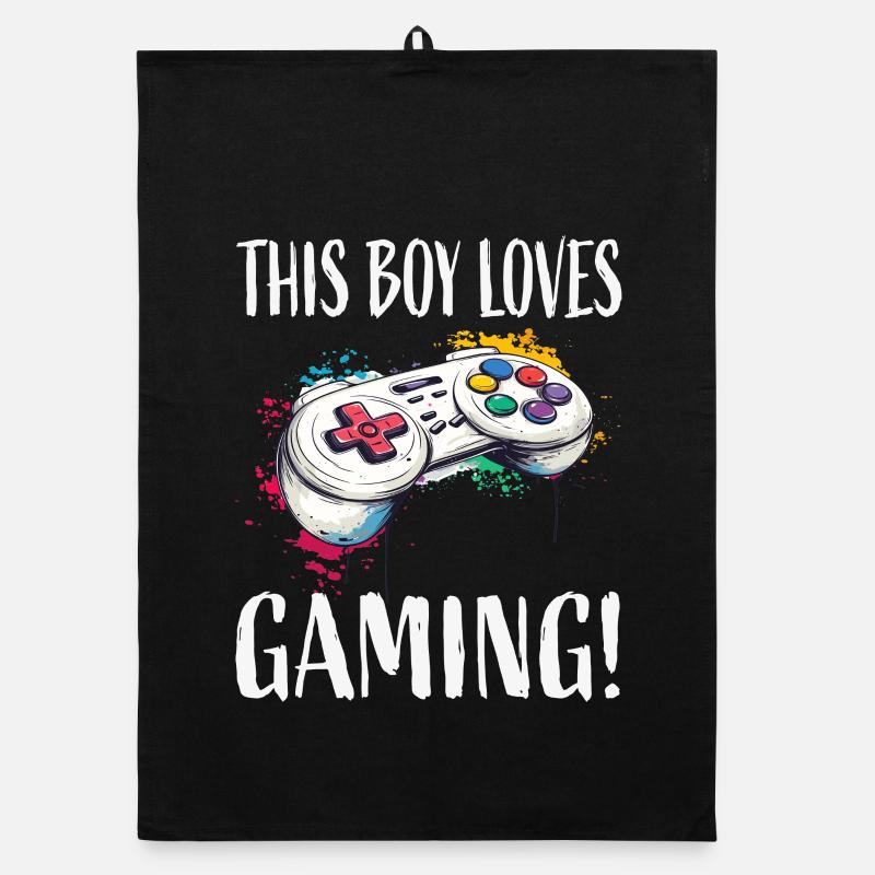 This Kid Loves Gaming Controllers Organic dish towel