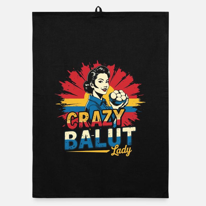 Crazy Balut Lady Phillippinen Organic Geschirrtuch