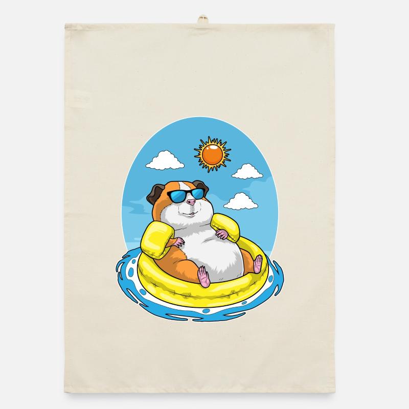 Natation de hamsters dans l’anneau d’été Torchon bio