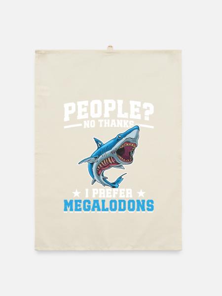 Megalodon-Forschungsteam Megalodon-Hai-Liebhaber - Organic Geschirrtuch - Natur - Vorne