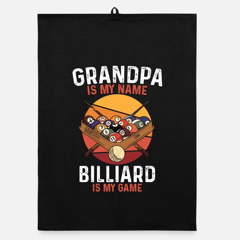 Grand-père est mon nom, le billard est mon jeu Torchon bio