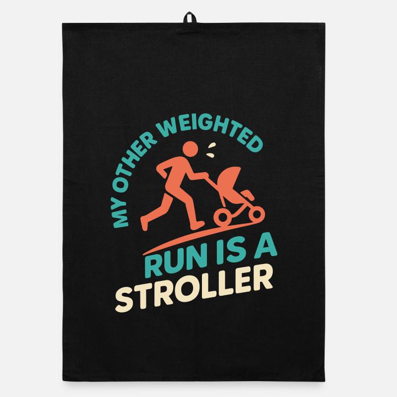 Running Mom, Dad, Jogging Parents Organic dish towel