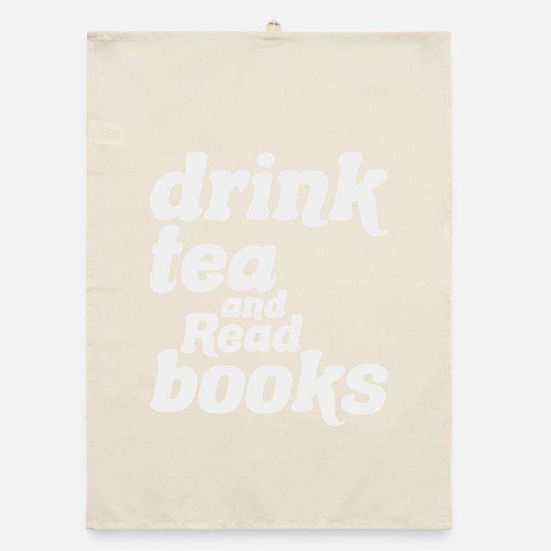 Drinking Tea and Reading Books Original Gift Organic dish towel