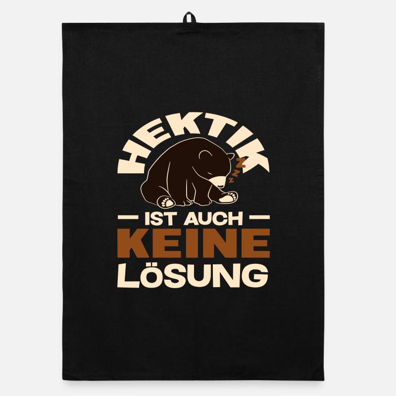 Funny Bear No Motivation Saying Organic dish towel