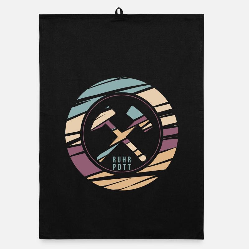RuhrPott Retro Logo Print Organic dish towel