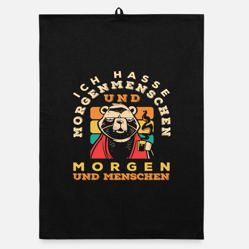Ich hasse Morgenmenschen Kaffee Bär Organic Geschirrtuch