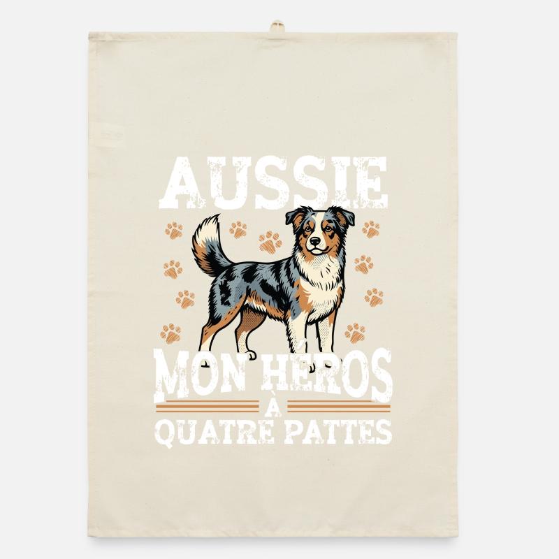 Aussie Mein Vierbeiniger Held Hund Organic Geschirrtuch