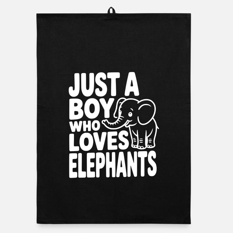 Juste un garçon qui aime les éléphants Torchon bio