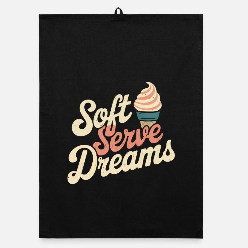 Retro Eiscreme Organic dish towel