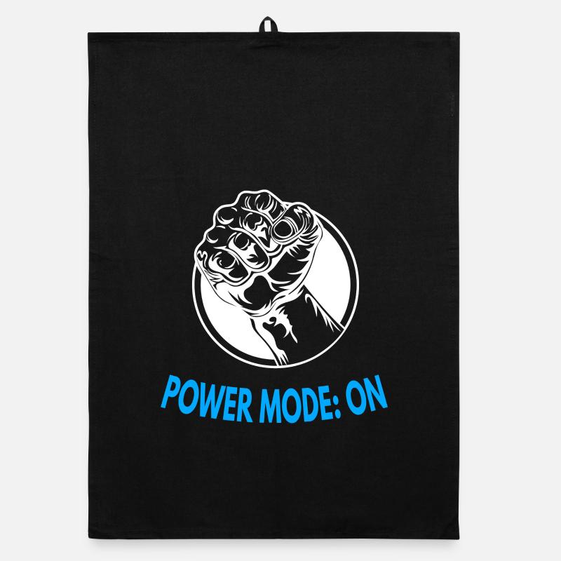 Mode Alimentation : ACTIVÉ – Graphique du Poing Fort Torchon bio