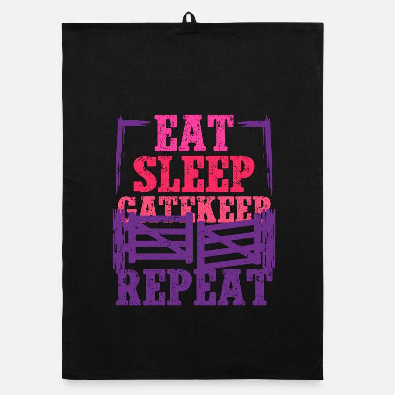 Ehefrau eines Bauern Mutter Eat Sleep Gatekeep Organic Geschirrtuch