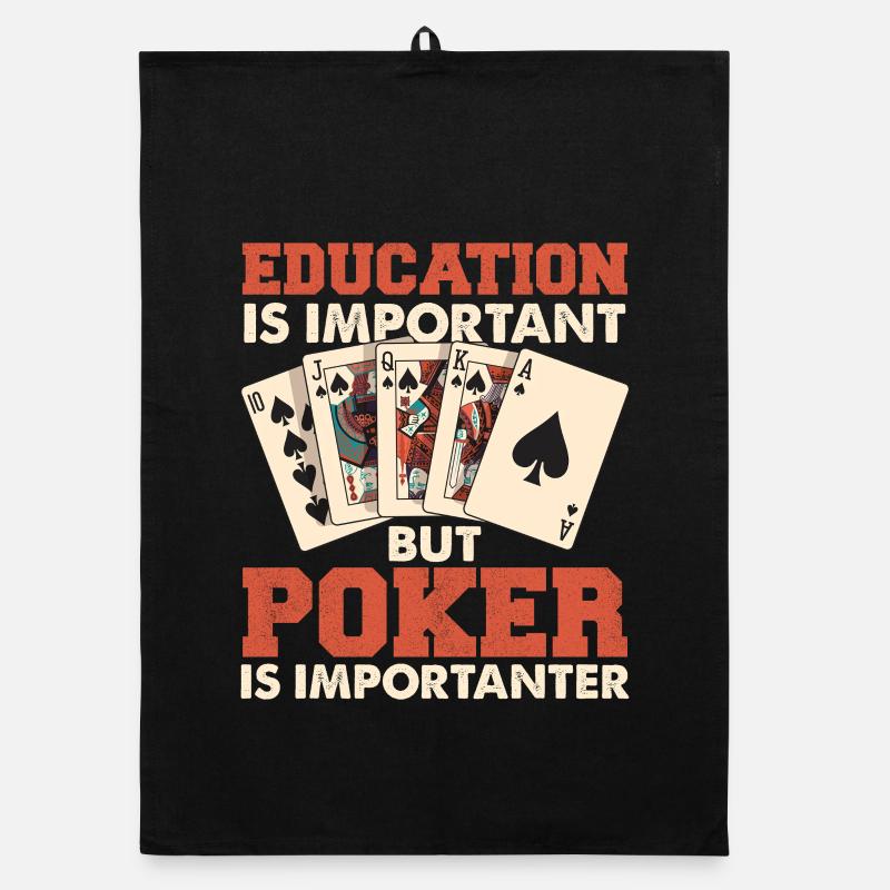 Education vs Poker Card Game Memes Organic dish towel