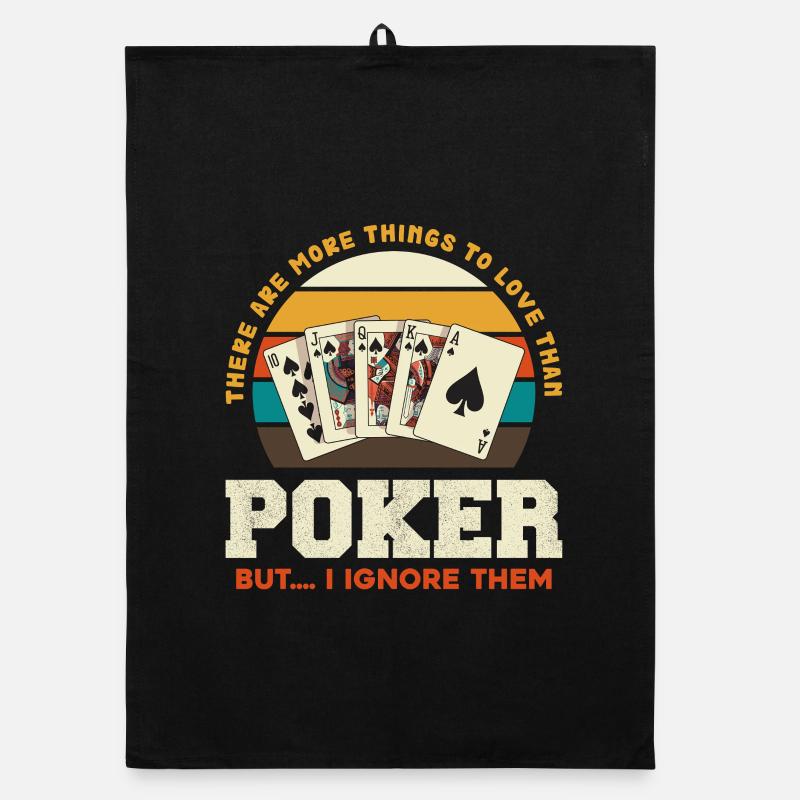 Retro Poker Deck Sunset Organic dish towel
