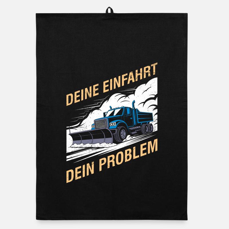 Winterdienst YOUR DRIVEWAY YOUR PROBLEM Lustig - Organic Geschirrtuch - Schwarz
