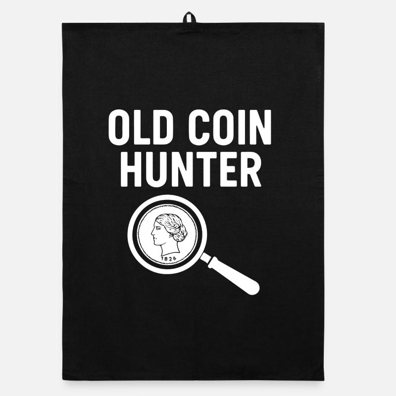Old Coin Hunter Treasure Detector Adventure Organic dish towel