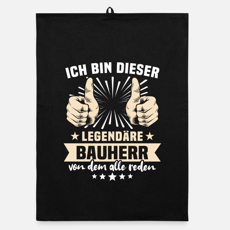 Bauherr Sprüche Organic Geschirrtuch
