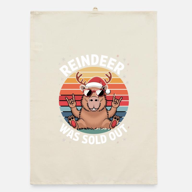 Le ren affiche complet Motif de Noël drôle Torchon bio