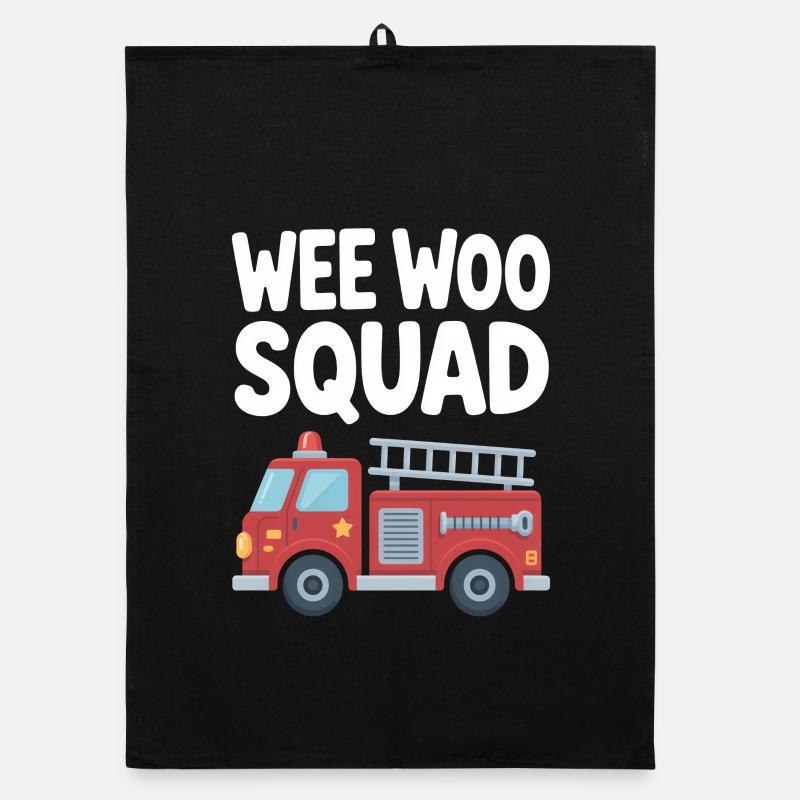 Wee Woo Squad Feuerwehr Auto Spass Organic Geschirrtuch