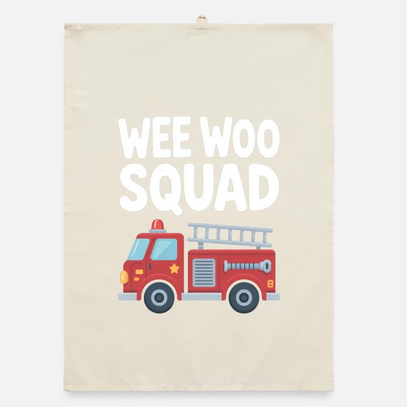 Wee Woo Squad Fire Truck Car Fun Organic dish towel