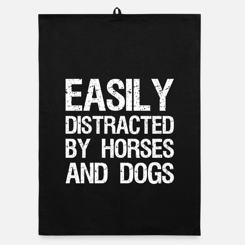 Facilement distrait par les chevaux et les chiens Torchon bio