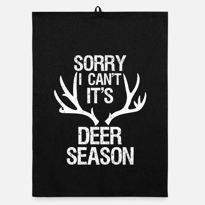 sorry I can't It's deer season - Organic Geschirrtuch - Schwarz