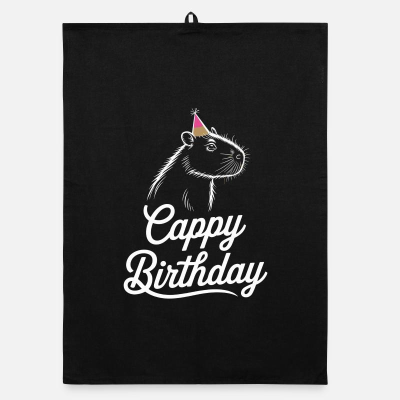 Capybara Geburtstag Cappy Birthday Lustiges Capy Organic Geschirrtuch