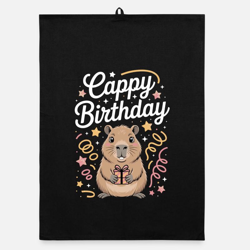 Capybara Geburtstag Cappy Birthday Lustiges Capy Organic Geschirrtuch