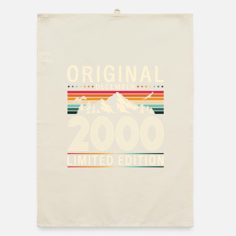 25th Birthday Original December Year 2000 Organic dish towel