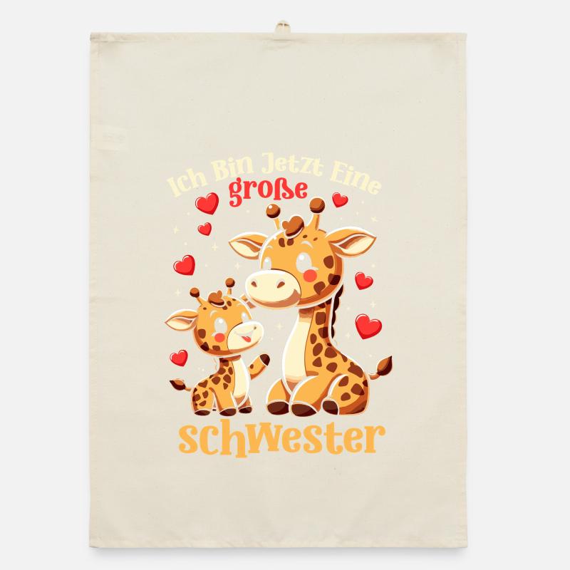 Ich Bin Eine Große Schwester Giraffen Organic Geschirrtuch