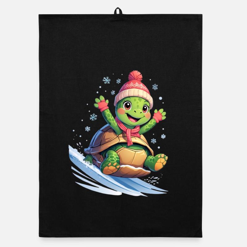 Winter Wave Surfturtle Organic dish towel