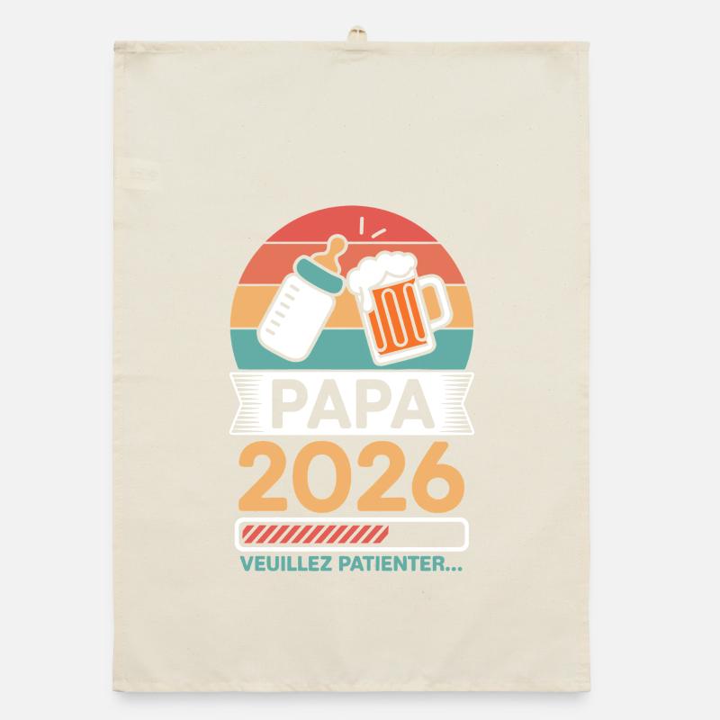 Dad 2026 Please Wait Future Dad Humor Organic dish towel