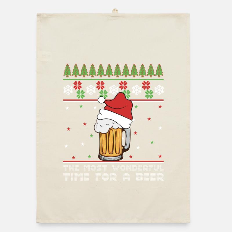 Bière de Noël Pull Moche Noël Alcool Apéro Moche Torchon bio