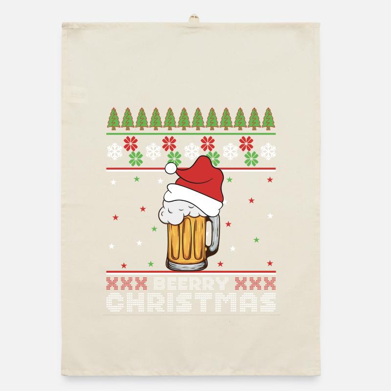 Merry Christmas Bière de Noël Pull Moche Cadeau Torchon bio