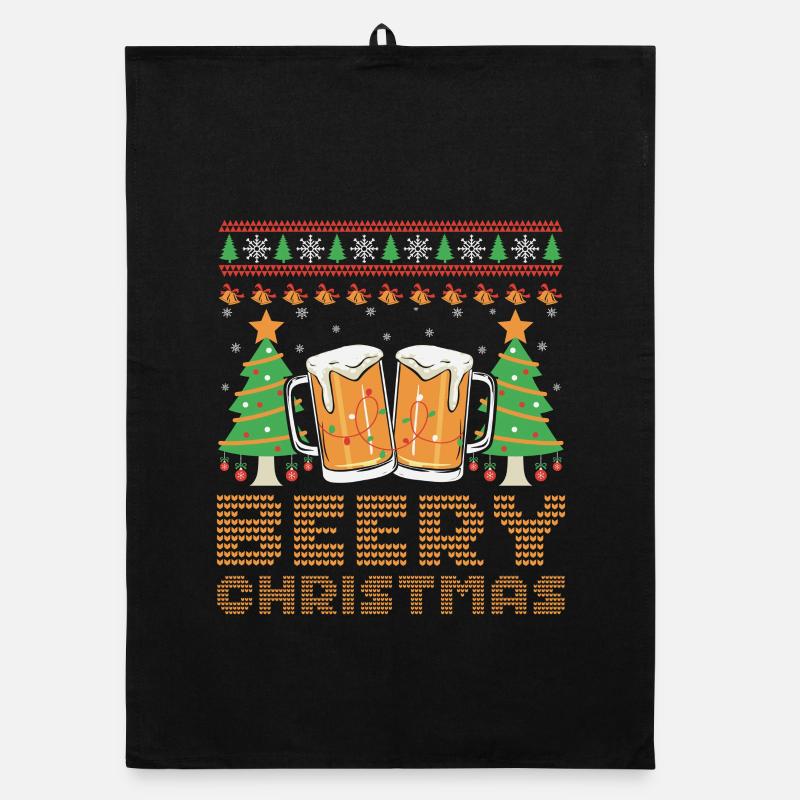 Beery Christmas Pull Moche Noël Bière Joyeux Noël Torchon bio