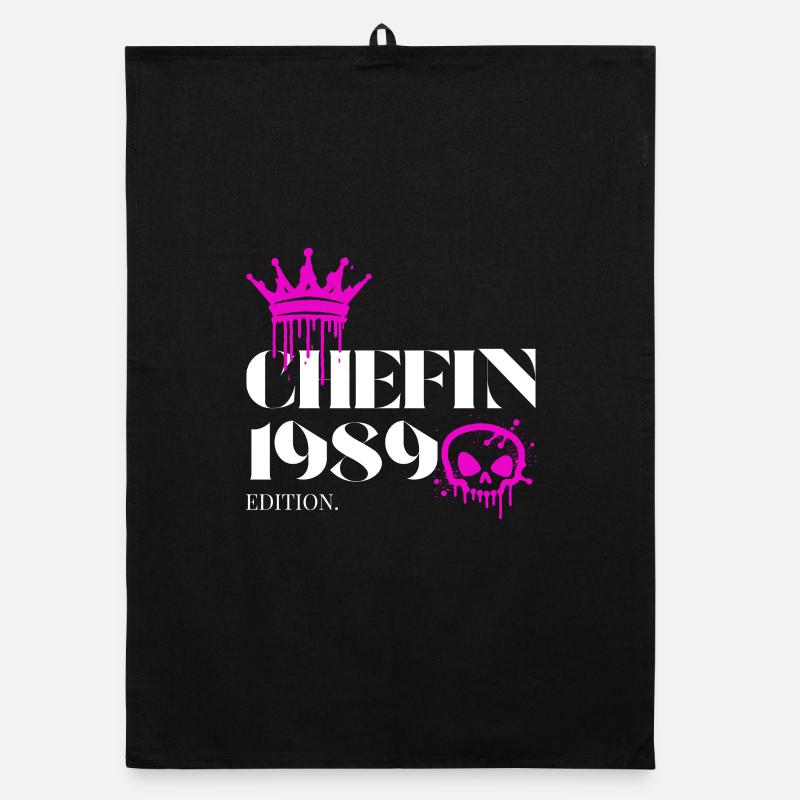 Chefin Edition 1989 36 Geburtstag Spruch Organic Geschirrtuch