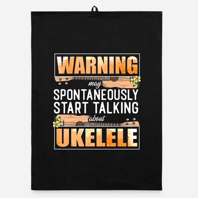 Hawaiian Ukulele Uke Warning May Organic Geschirrtuch