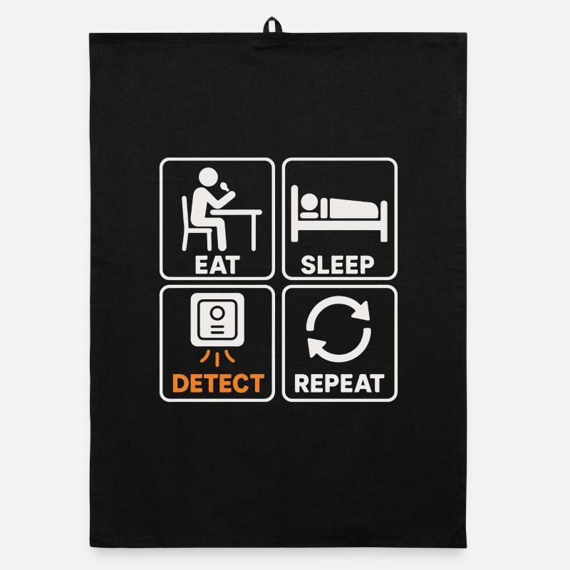 Eat Sleep Detect Repeat Metal Detecting Fun Organic dish towel