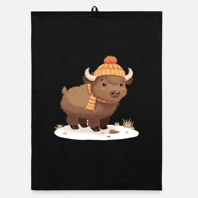 Bison d’hiver avec coiffe Torchon bio