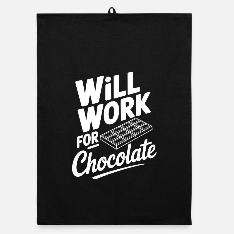 Will Work for Chocolate Organic dish towel