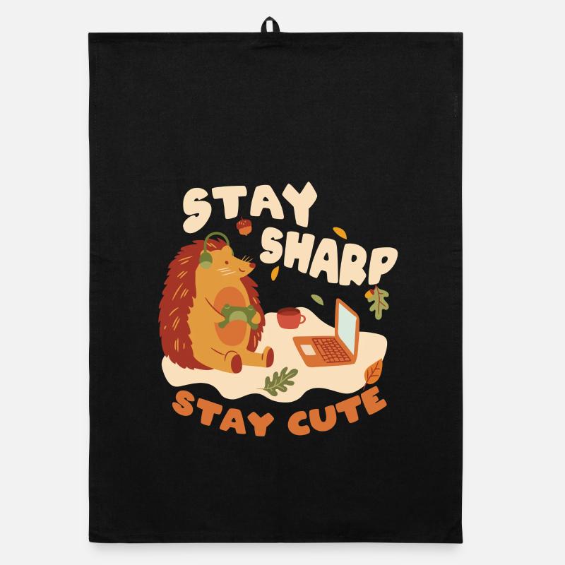 Igel Tag Hedgehog Day Stay Sharp Stay Cute Organic dish towel
