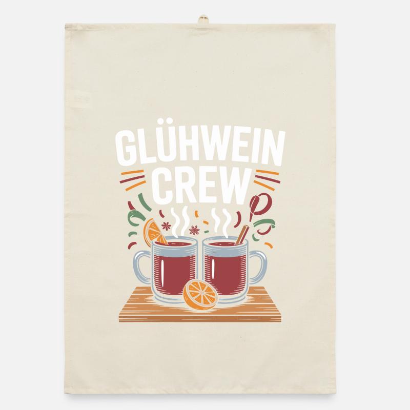 Équipe du vin chaud Marché de Noël joyeux Torchon bio