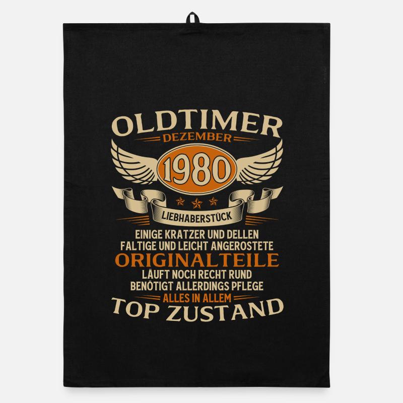 45. Geburtstag Geschenk Oldtimer Dezember 1980 Organic Geschirrtuch